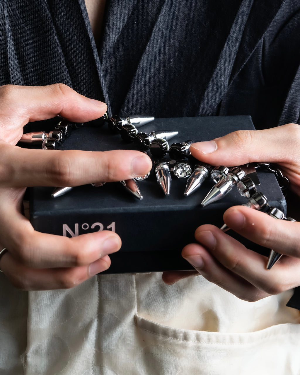 "N21 NUMERO VENTUNO" Studded diamond combination necklace