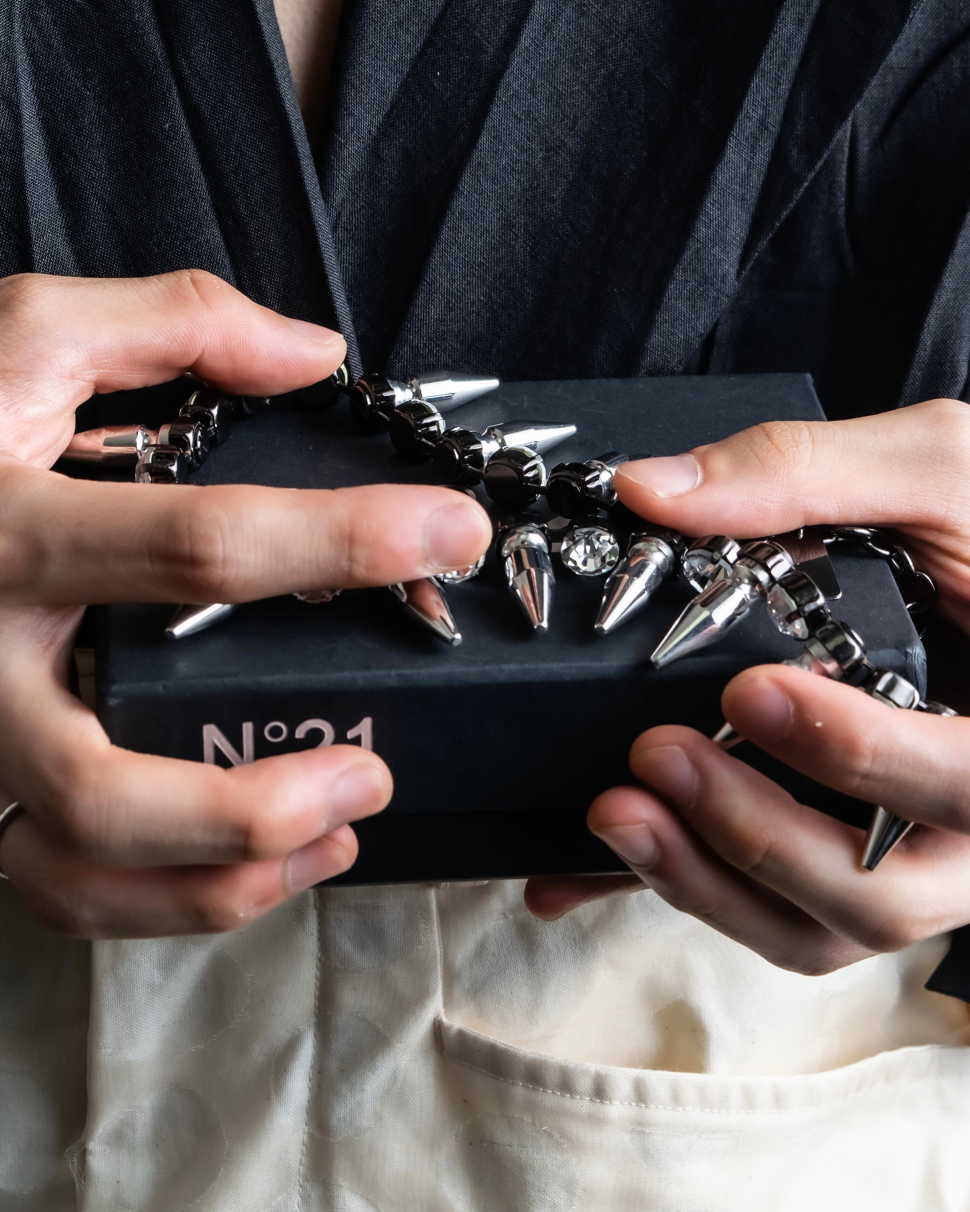 "N21 NUMERO VENTUNO" Studded diamond combination necklace