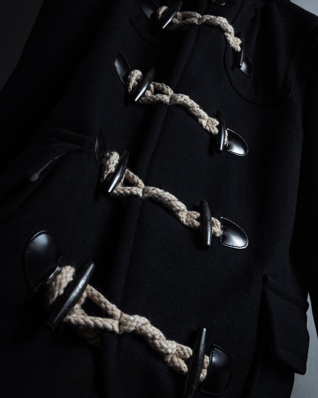 "BURBERRY" Classic detailing melton wool duffle coat