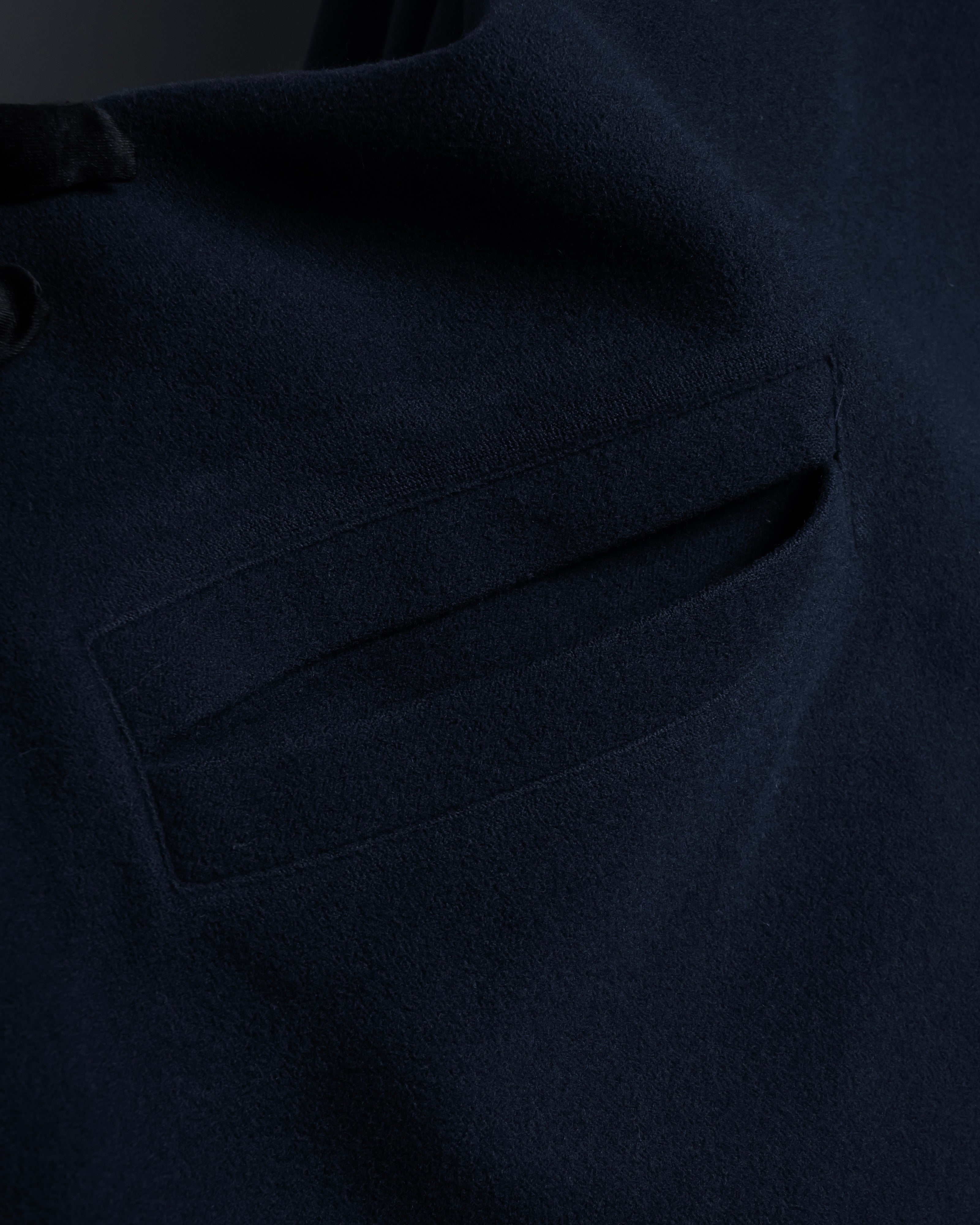 "YVES SAINT LAURENT" Metal toggle design melton wool duffel coat