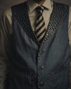 -SPECIAL- “Maison Martin Margiela” 07SS Studded wool leather tailored vest