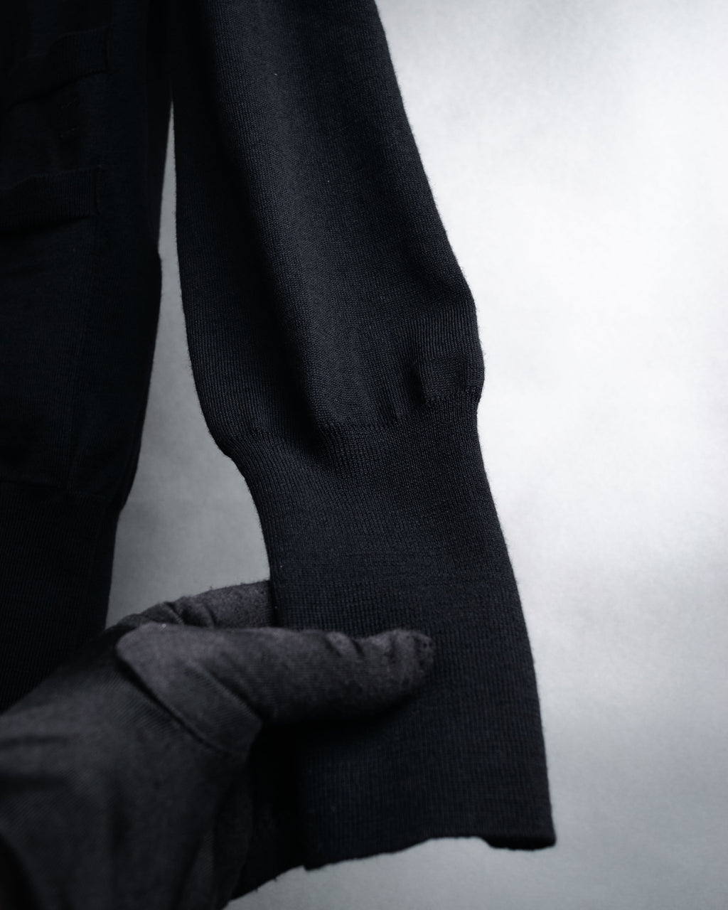 “CELINE” 2010’s Contrast placket wool silk cardigan