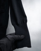 “CELINE” 2010’s Contrast placket wool silk cardigan