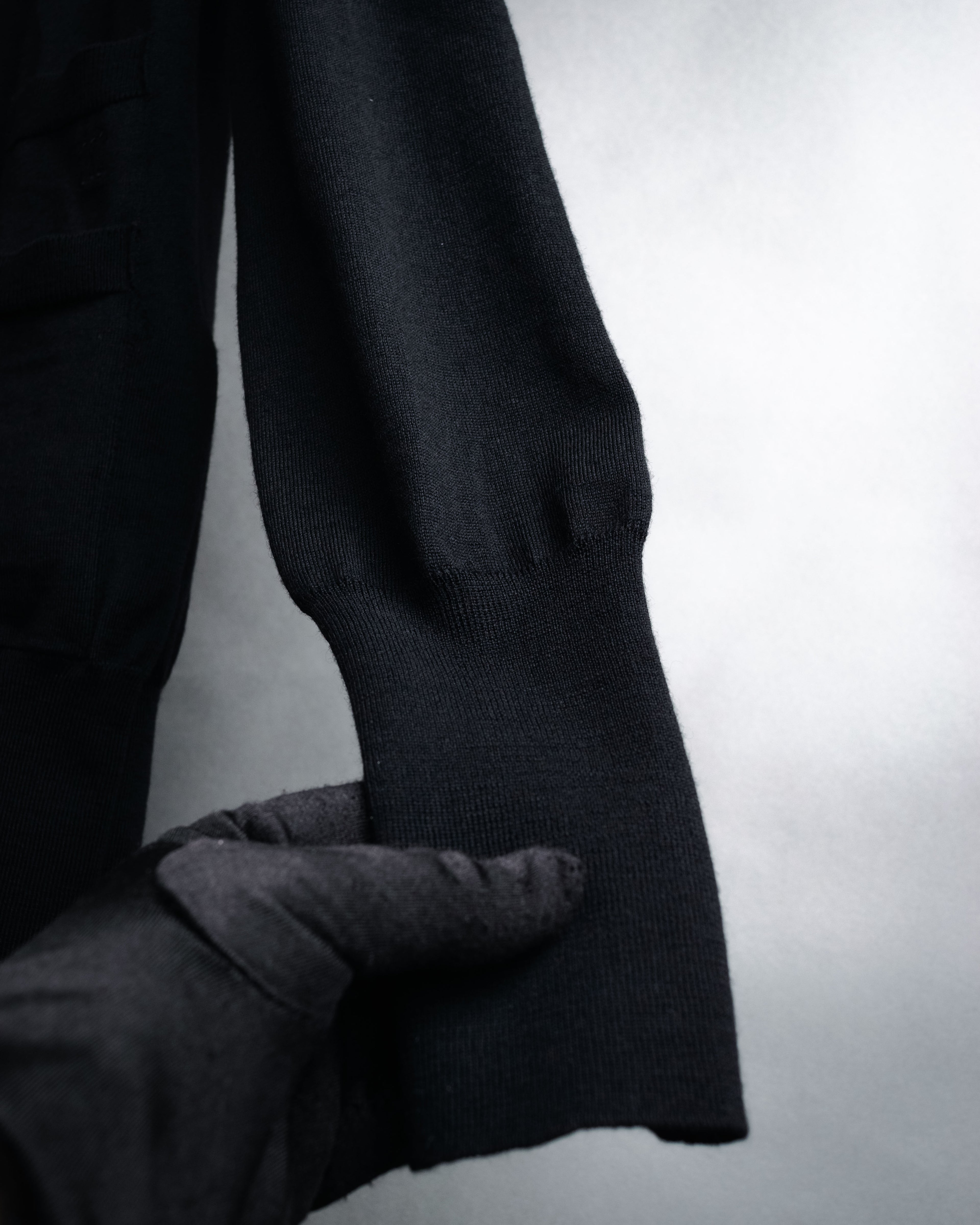 “CELINE” 2010’s Contrast placket wool silk cardigan