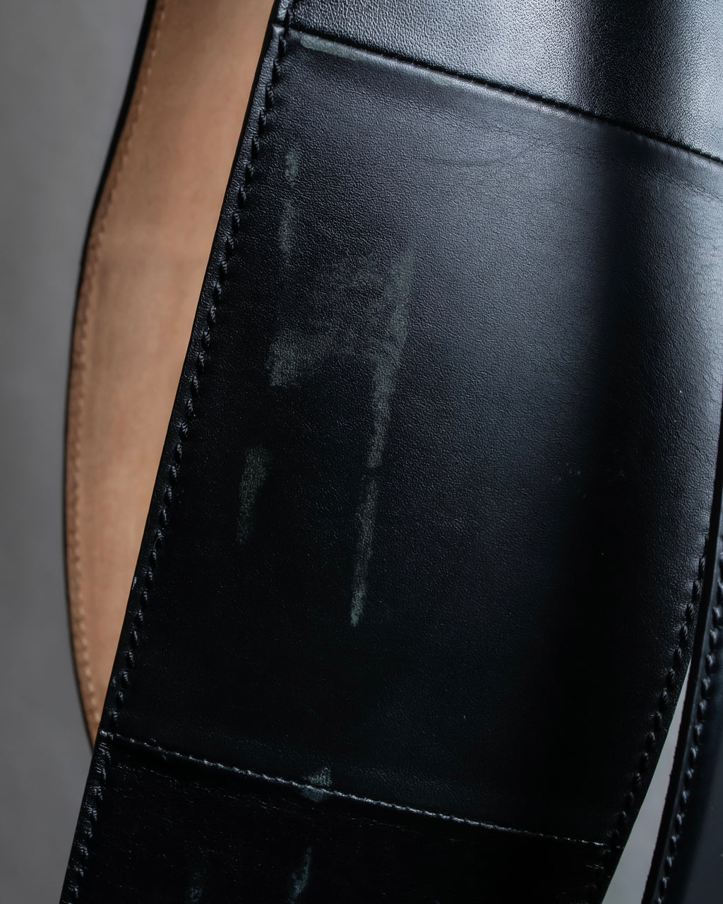 "CELINE" Double buckle belt leather corset belt