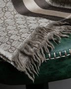 "GUCCI" GG monogram logo pattern fringe design stole