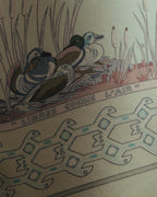 "Hermès" 00's Pastel bird print silk scarf