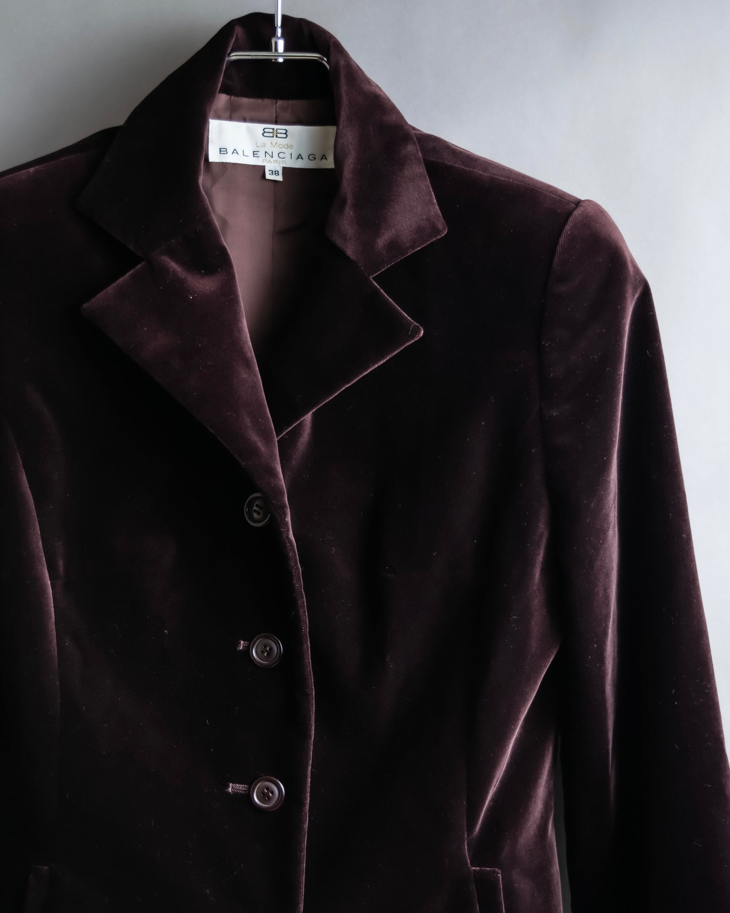 "BALENCIAGA" Velvet beautiful shaped tailored jacket