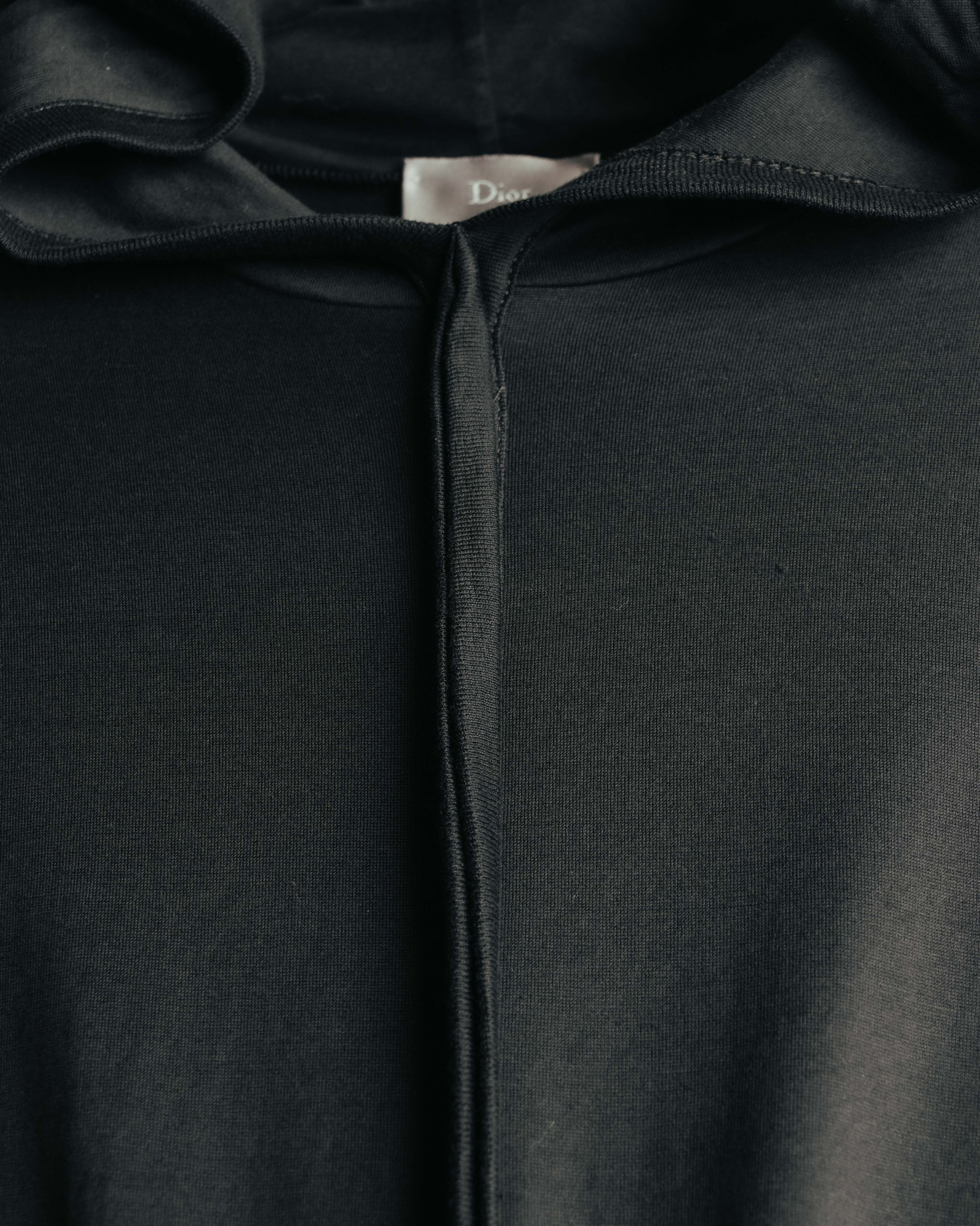 "Dior" 00's Vintage minimalist full-zip jersey hooded sweatshirt