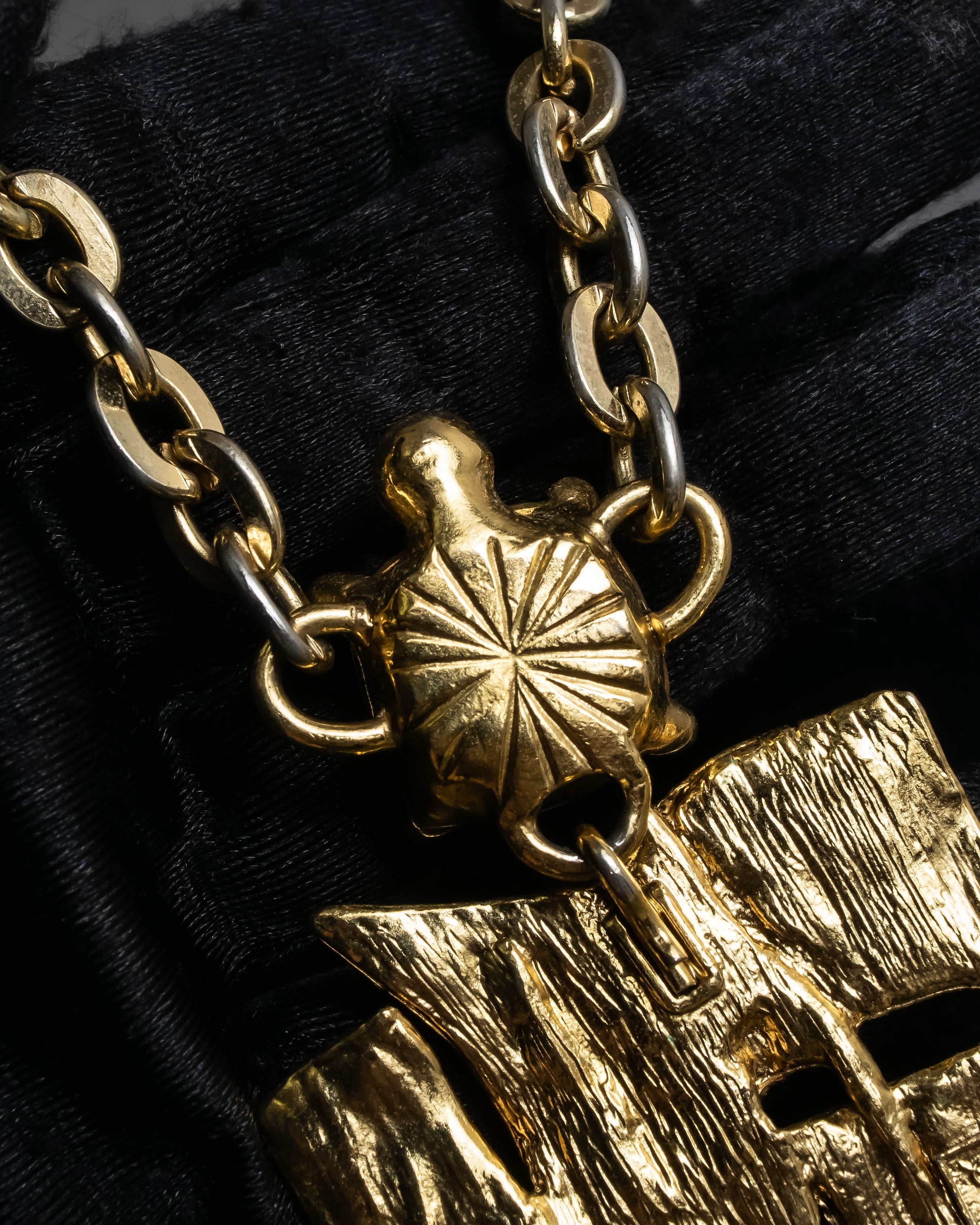 "YVES SAINT LAURENT" Crystal-embellished gold necklace