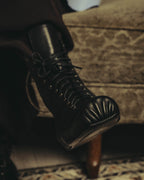 -SPECIAL- "JIL SANDER" 10's Sculptural gathered toe leather ankle boots