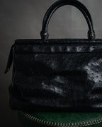 “pierre cardin” 80’s-90’s Ostrich leather structured doctor bag