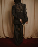 –SPECIAL– "VALENTINO"
Early 2010s lace and leather double-breasted jacket