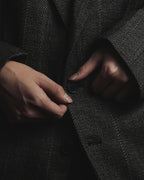 Chaqueta entallada de tweed de espina de pescado estructurado de los años 70-80 de Yves Saint Laurent