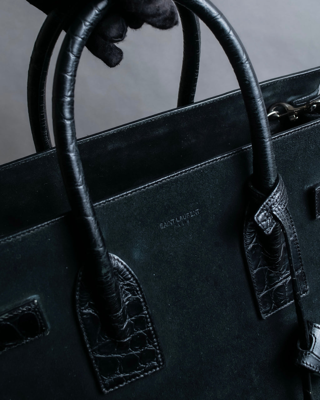 "Saint Laurent" Sac du Jour leather combination 2way bag