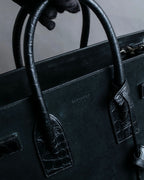 "Saint Laurent" Sac du Jour leather combination 2way bag