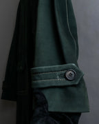 "PRADA" Stitching design suede belted coat