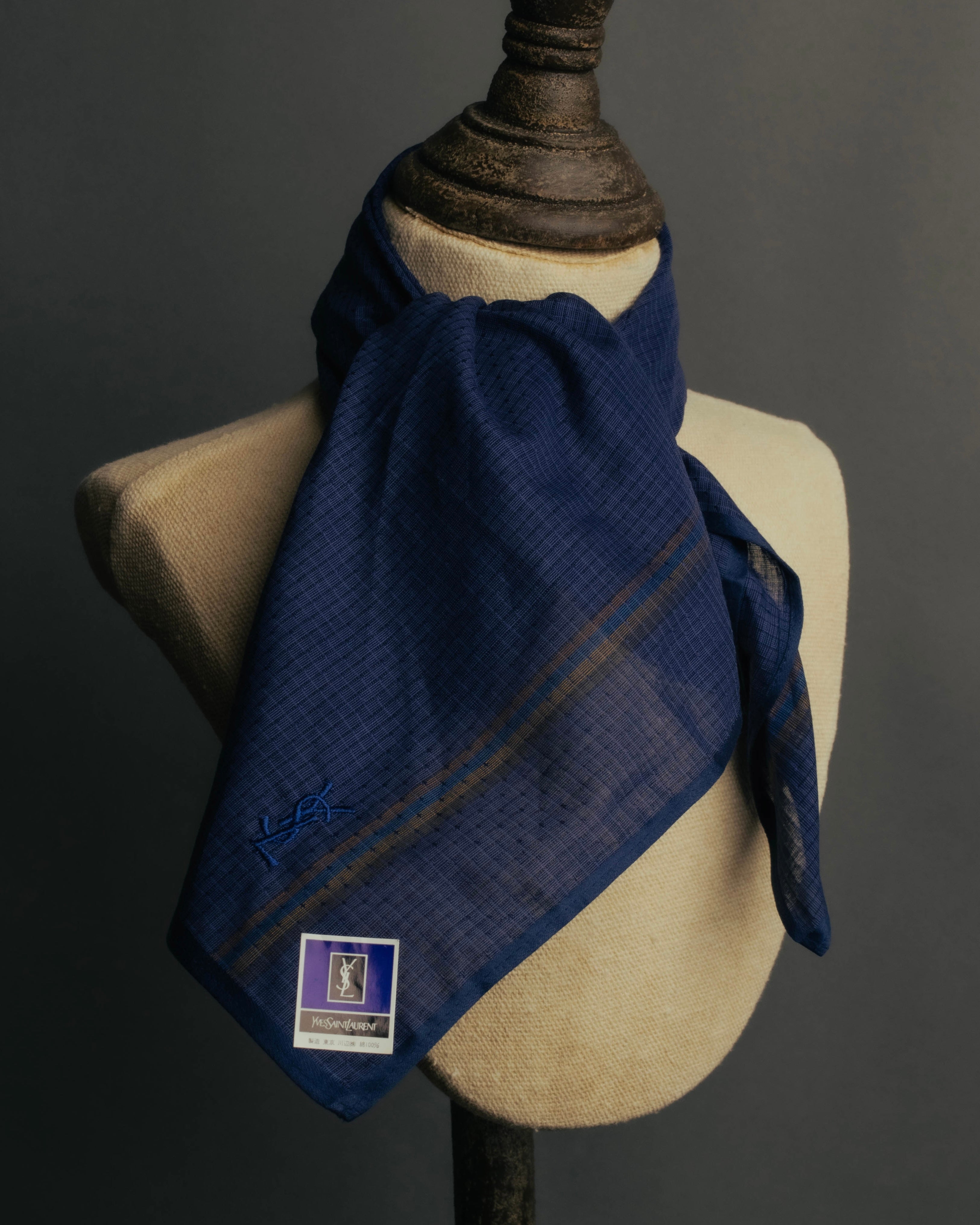 "Yves Saint Laurent" 80's-00's Lightweight cotton handkerchief scarf