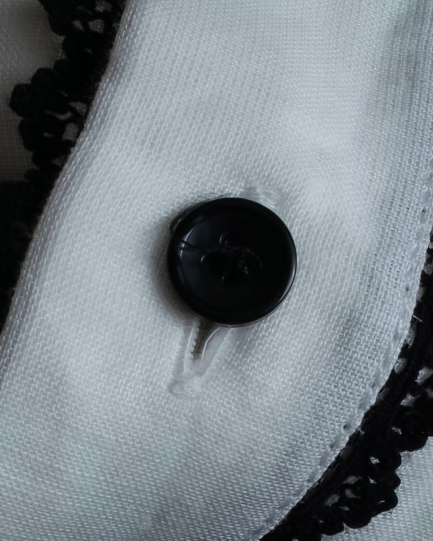 "Saint Laurent" 22SS Ribbon lace design tuxedo shirt