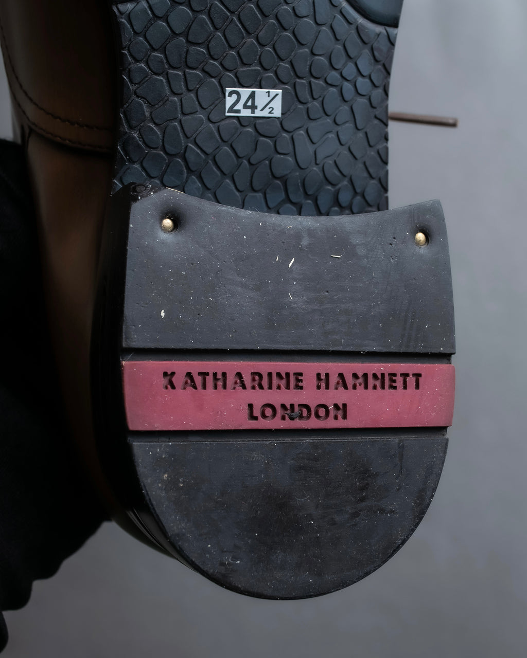 "KATHARINE HAMNETT" Perforated square toe lace-up leather shoes