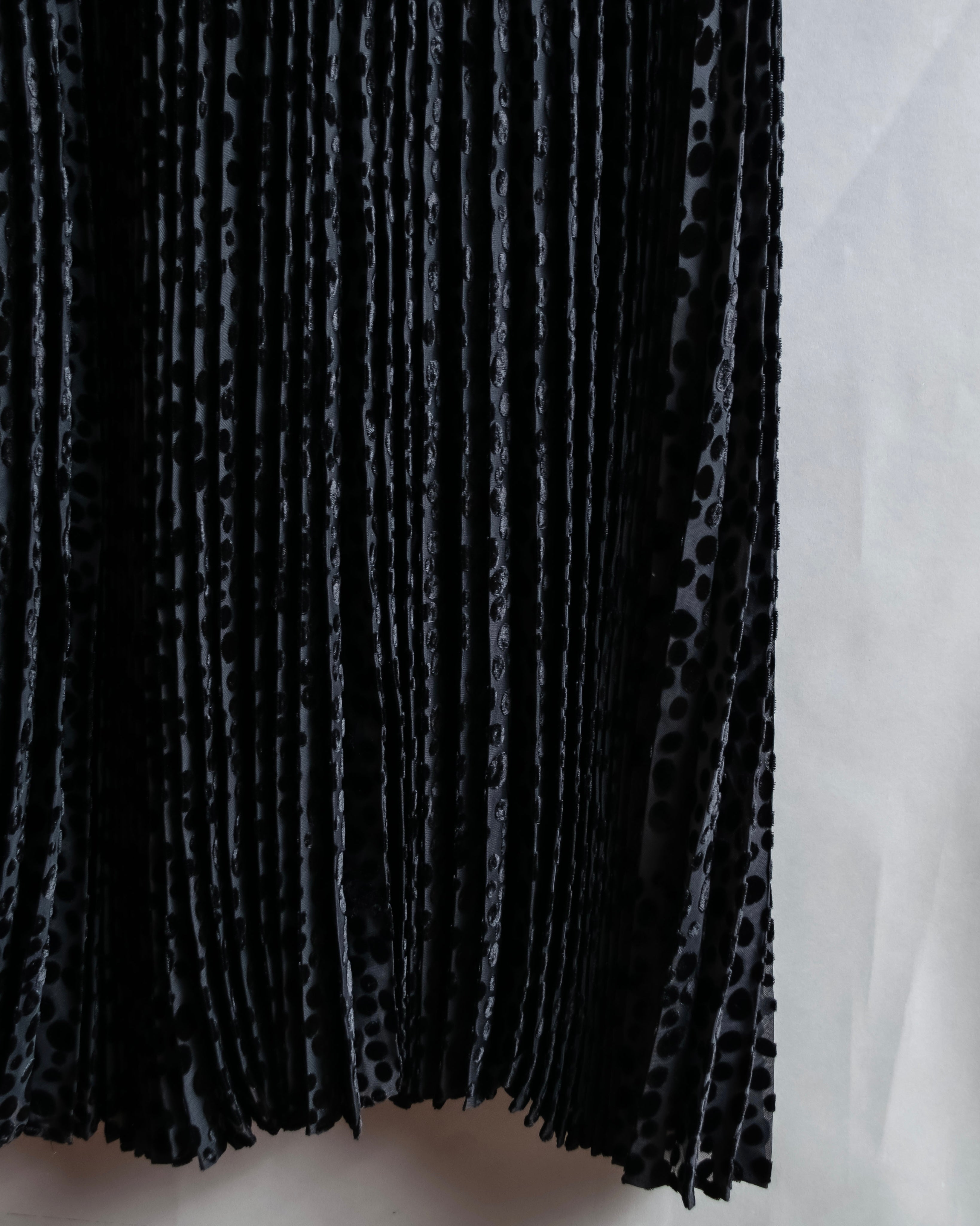 "EMPORIO ARMANI" Velvet dot beautiful pleated dress