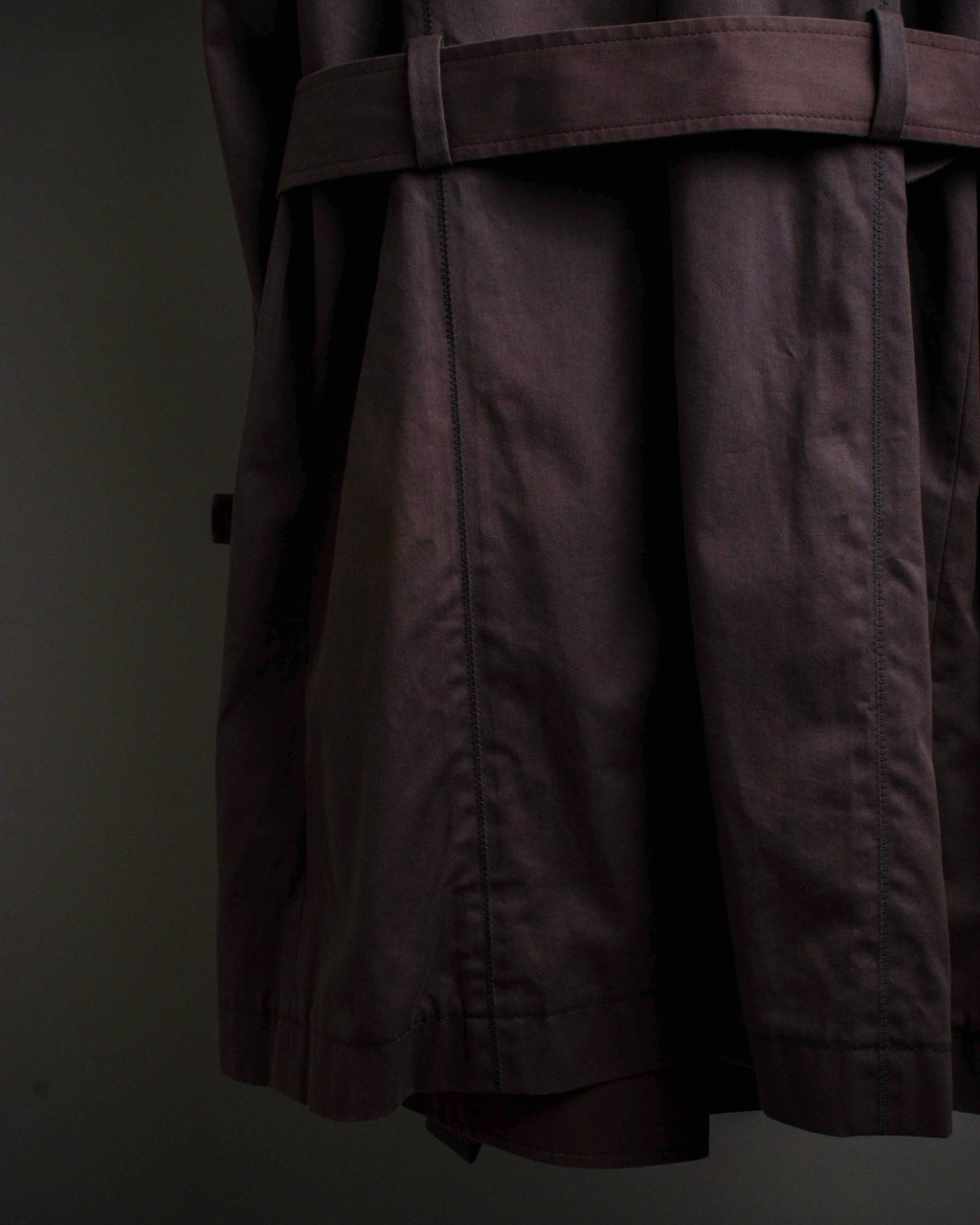 "CELINE" Triomphe button design in plum brown color
 trench coat