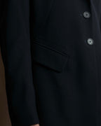 "HERMES" 90's classic detail dark blue tailored jacket