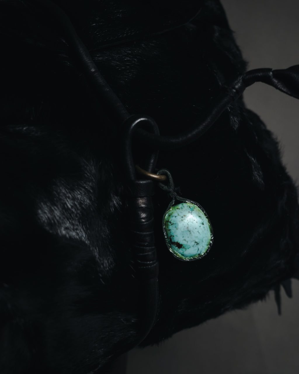 "Ermanno Scervino" 08’s-15’s Fur turquoise charm bag