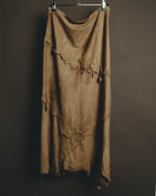 “DOLCE&GABBANA” 1999-2003 Distressed suede patchwork maxi skirt