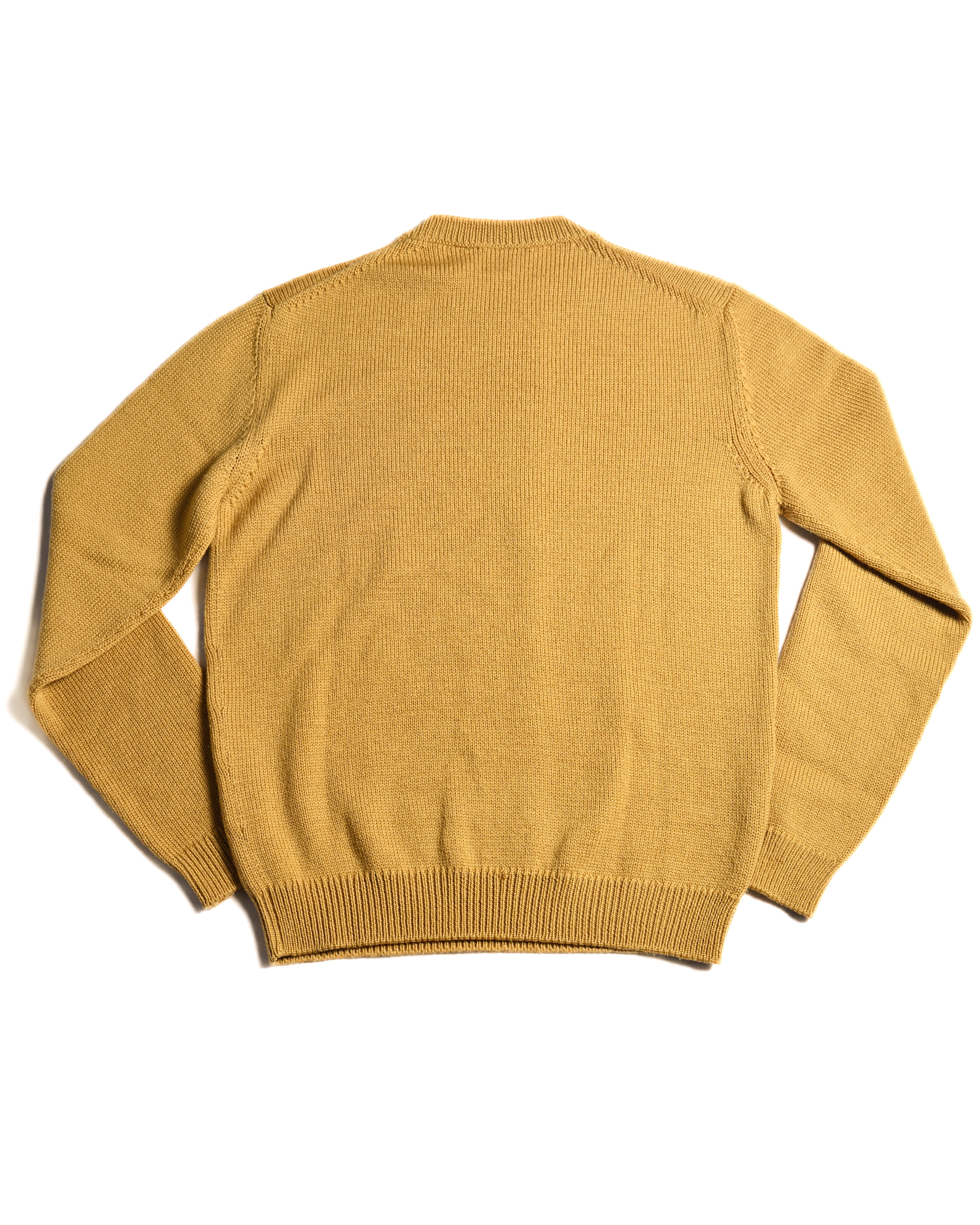 PRADA/ Classic Chunky Knit Crew Neck Sweater Mustard Yellow