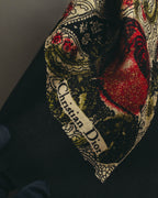 "Christian Dior" 80's-90's Floral paisley patterned large scarf