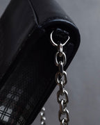 "MAISON MARGIELA" Check pattern gradient design chain shoulder leather wallet bag