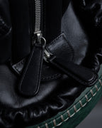 "Christian Dior" CD motif charm design gathered leather hand bag