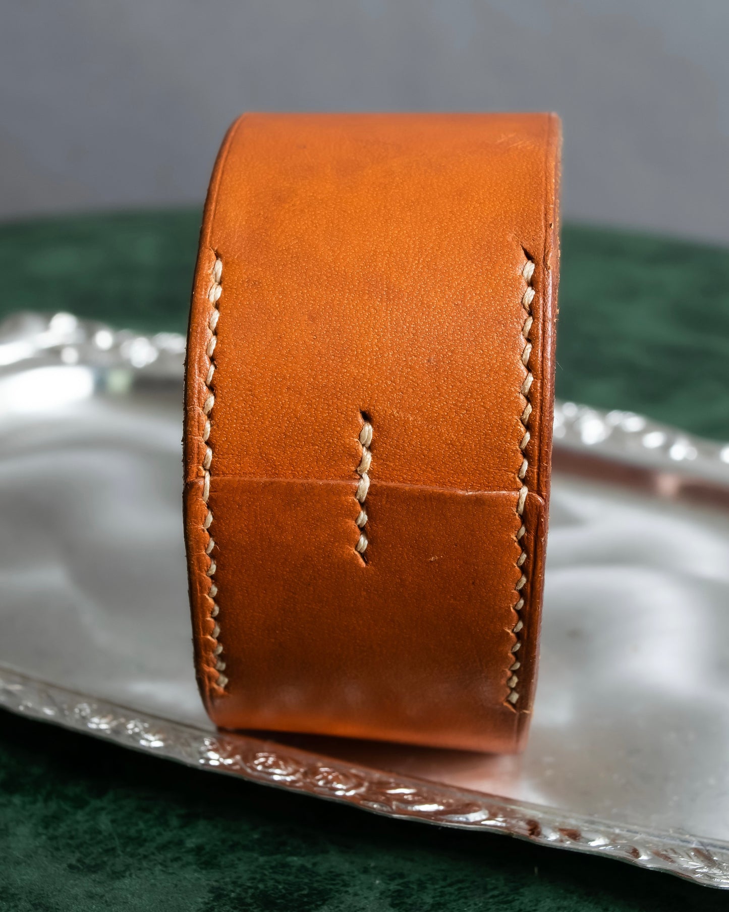 "HERMES" Pourtur brown leather bracelet