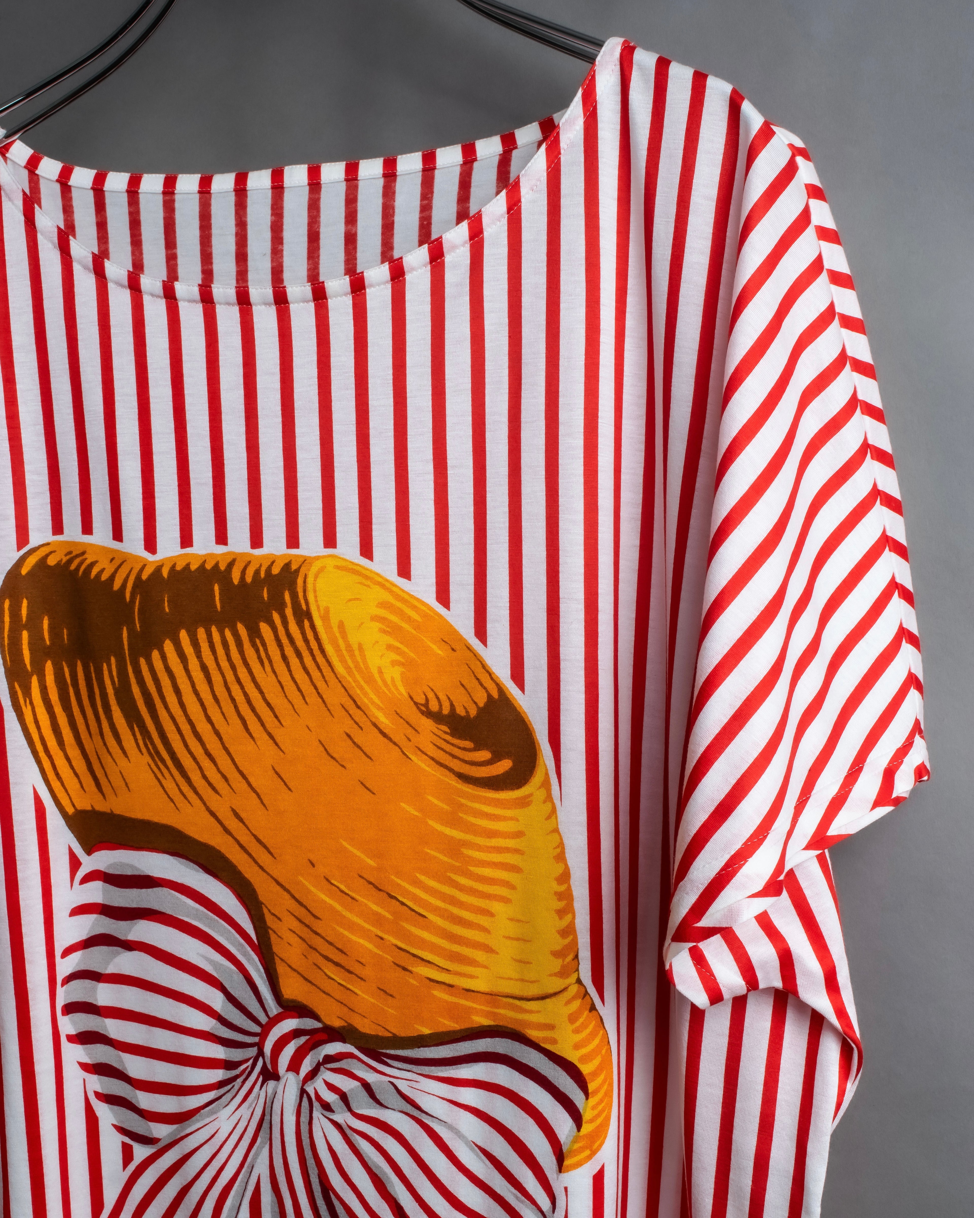 "Christian Dior" Stripe pattern front print tunic