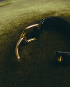 -SPECIAL- "GUCCI" 70's-80's Iconic horsebit crocodile leather cuff bangle