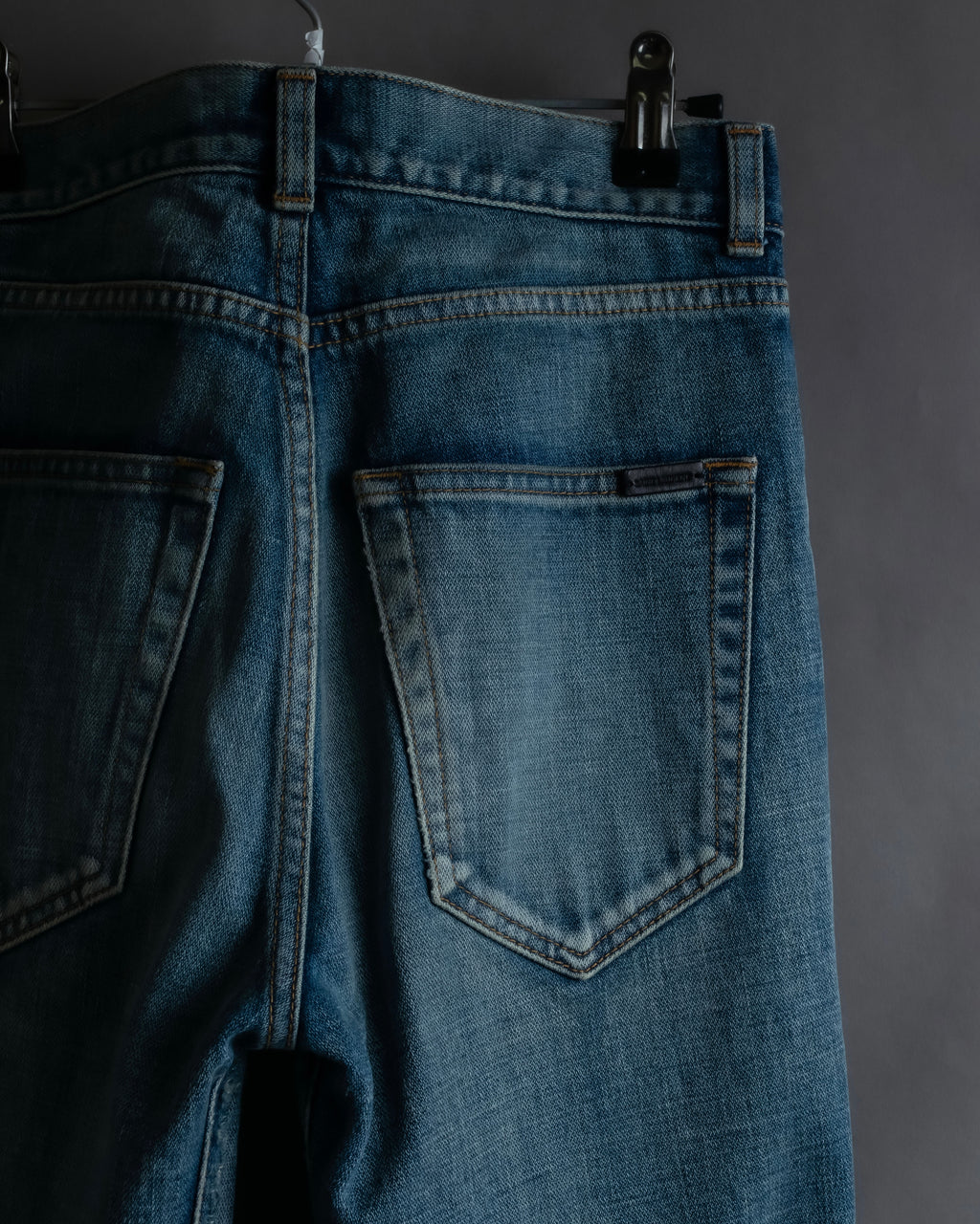 "Saint Laurent" Faded straight line denim pants