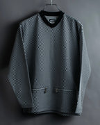 “VERSACE” checkered pattern zip pocket pull over