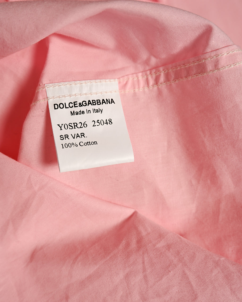 DOLCE & GABBANA/ Relax Sized Cotton Dress Shirt Pink