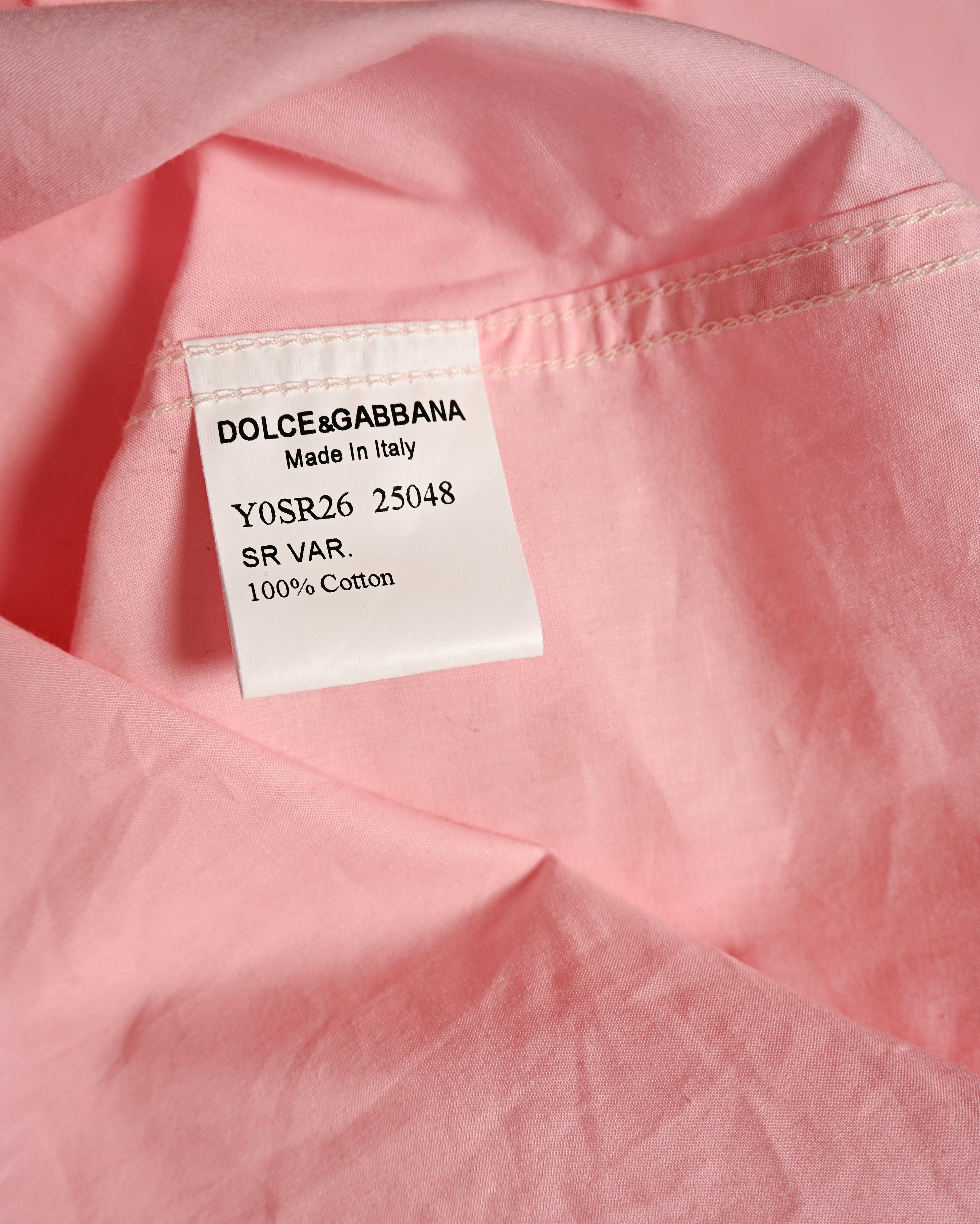 DOLCE & GABBANA/ Relax Sized Cotton Dress Shirt Pink