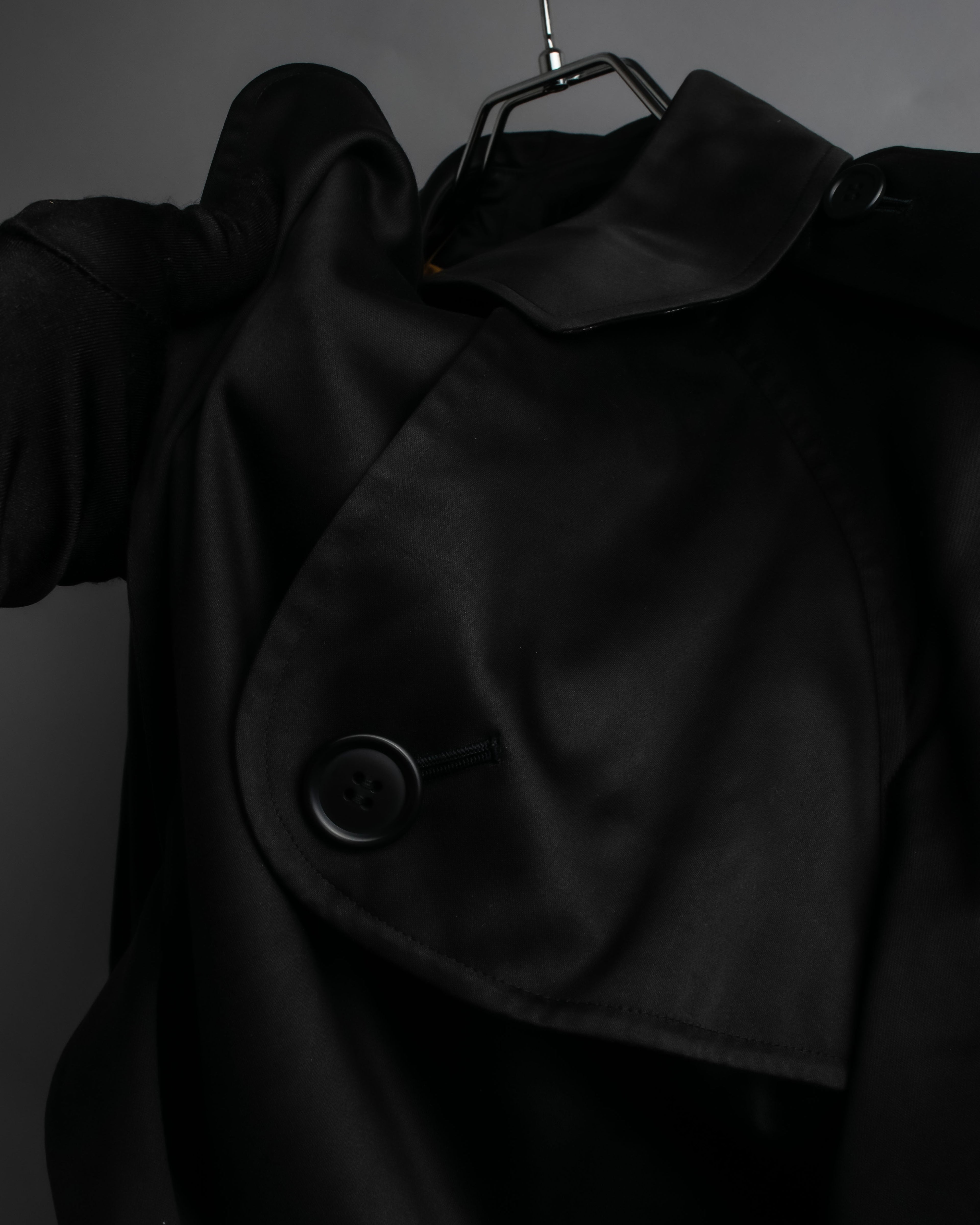 "BURBERRYS" Traditional detail double-breasted stand color trench coat