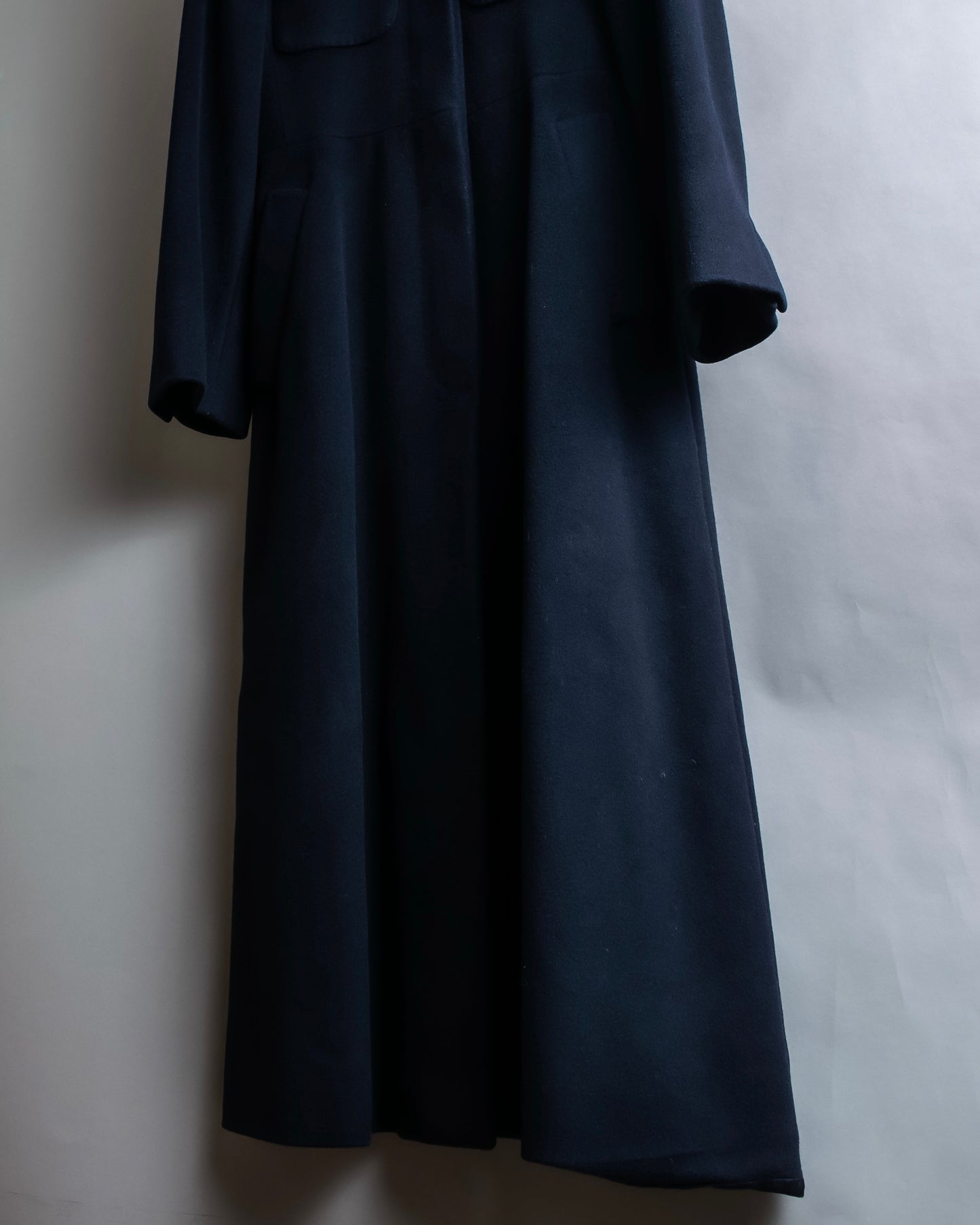 "Max Mara" Front pocket detail maxi length cashmere mix maxi length coat