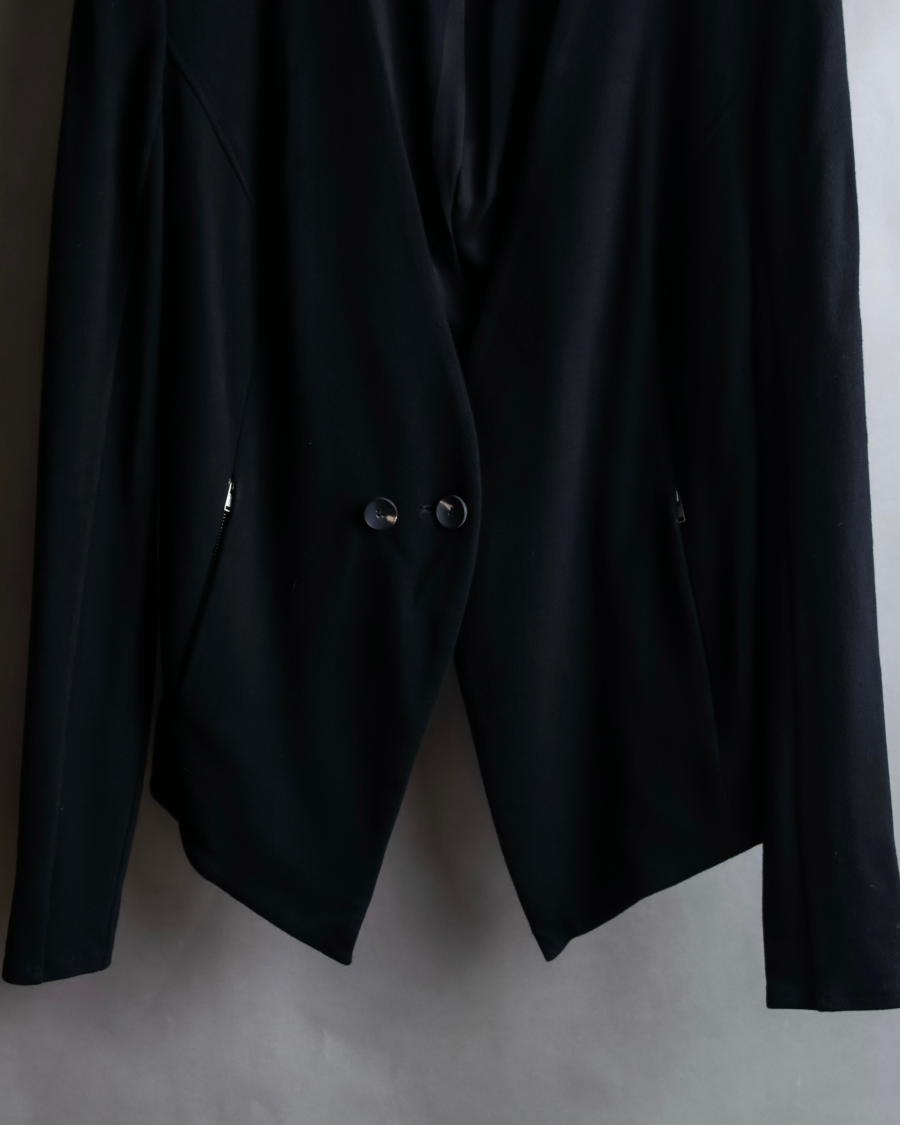 "HELMUT LANG" Zipper design sharp angle cutaway jacket