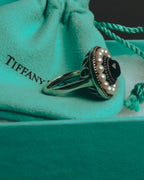 -SPECIAL- “Tiffany & Co.” 2000’s Pearl and black stone Ziegfeld cocktail ring