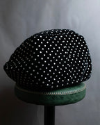 "tricot COMME des GARCONS" Polka dot velour large handbag
