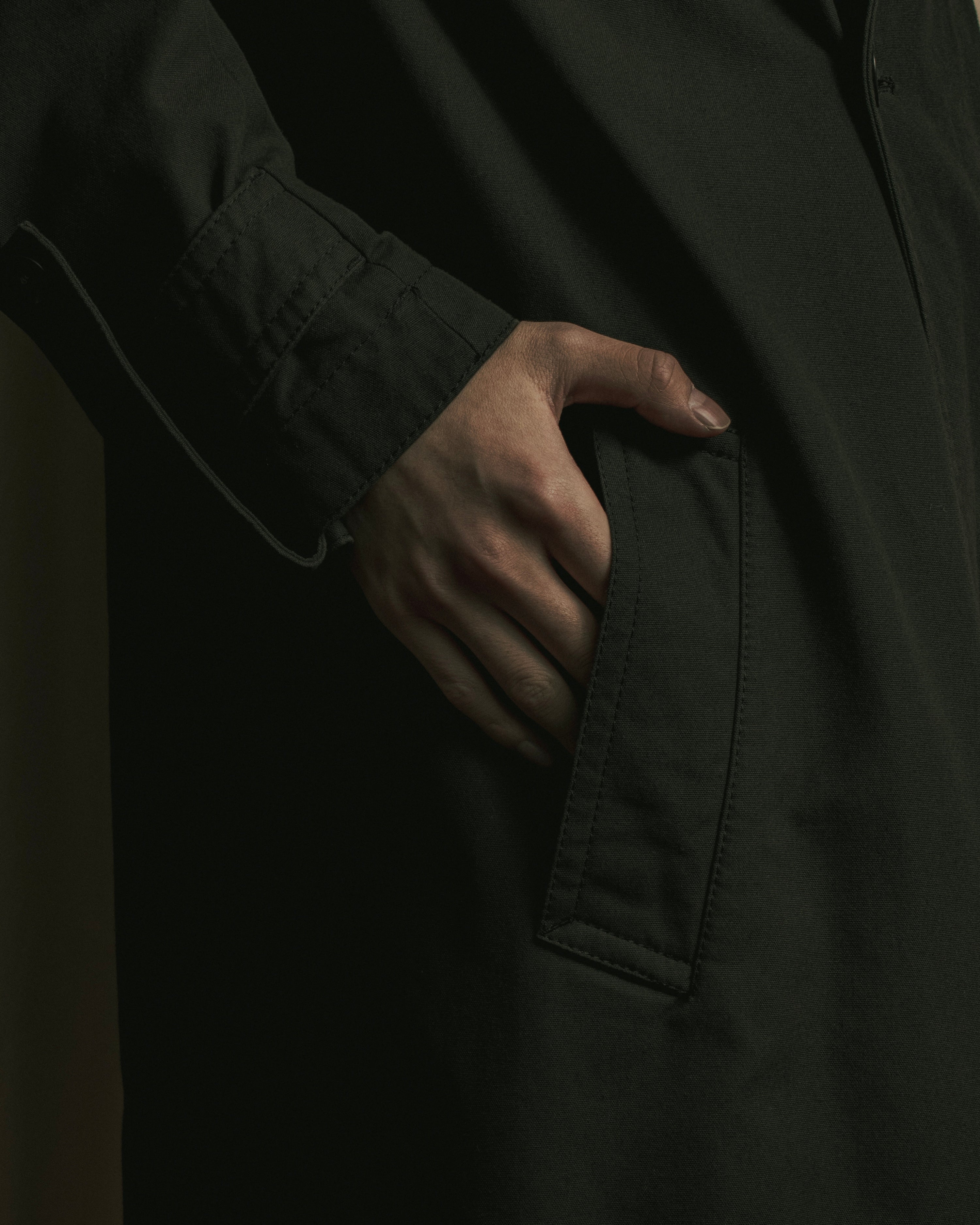 "Ground Y" 19AW Draping design cotton gabardine trench coat