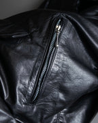 "MOSCHINO" Box silhouette leather double rider jacket