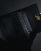 "Salvatore Ferragamo" 90’s Gancini clasp kiss lock tri fold wallet