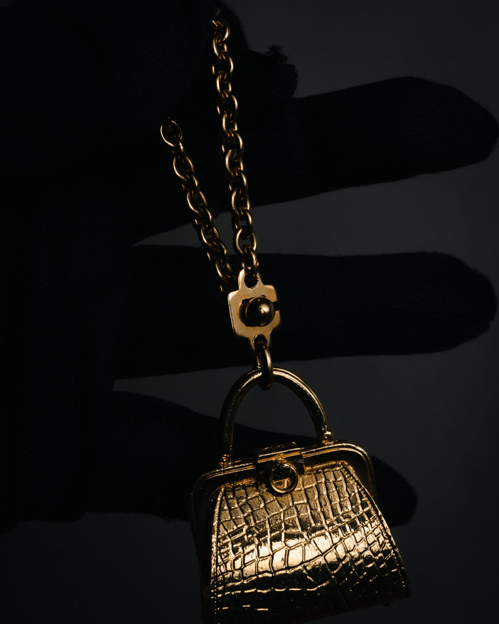"Christian Dior" 80’s-90’s Miniature handbag motif gold charm