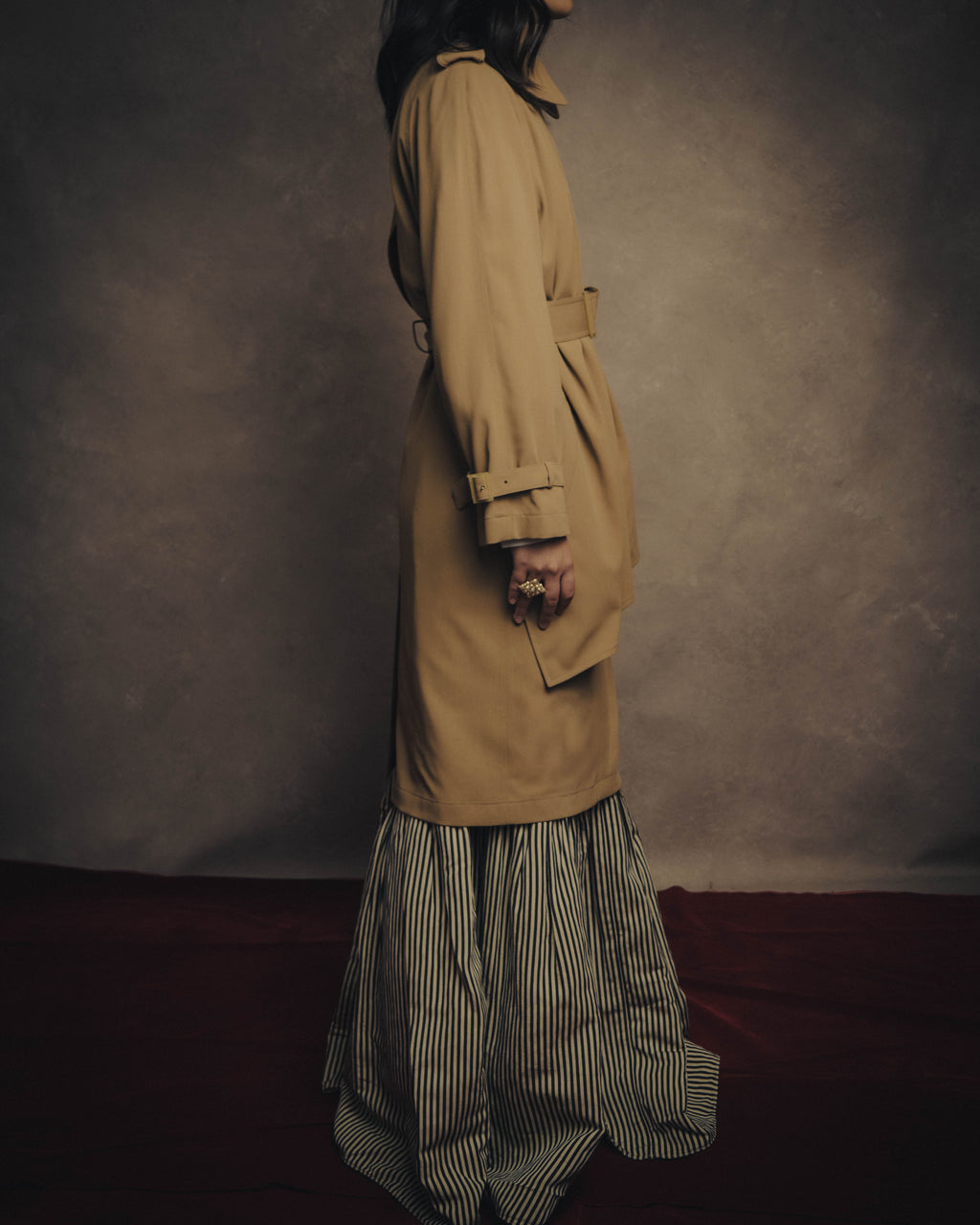 -SPECIAL- “HERMÈS” 90’s-00’s Margiela era draped wool trench coat